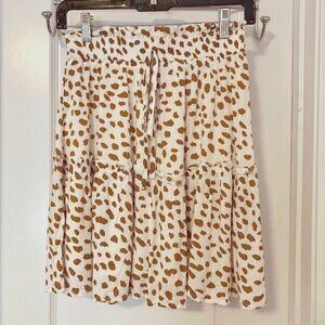 Summer A-line High Waist Ruffle Mini Skirt in modern print, Women's small